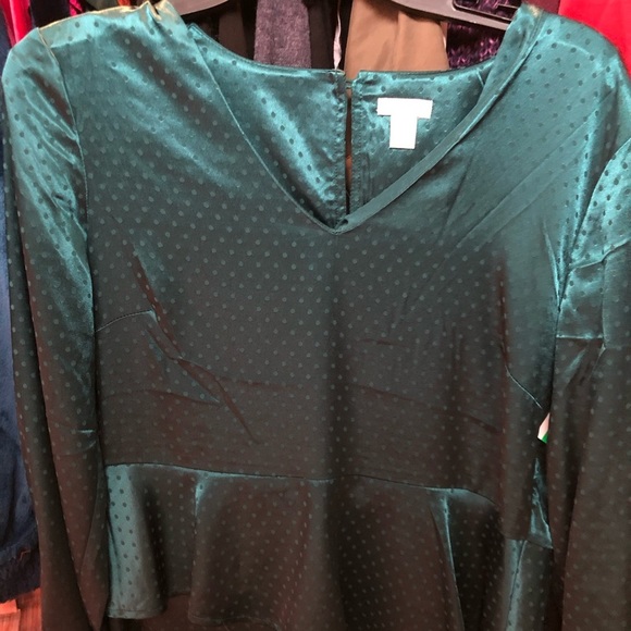 SPENSE NWT Teal Satin Polka-dot Dress 10 🤩 R2 - Picture 6 of 10